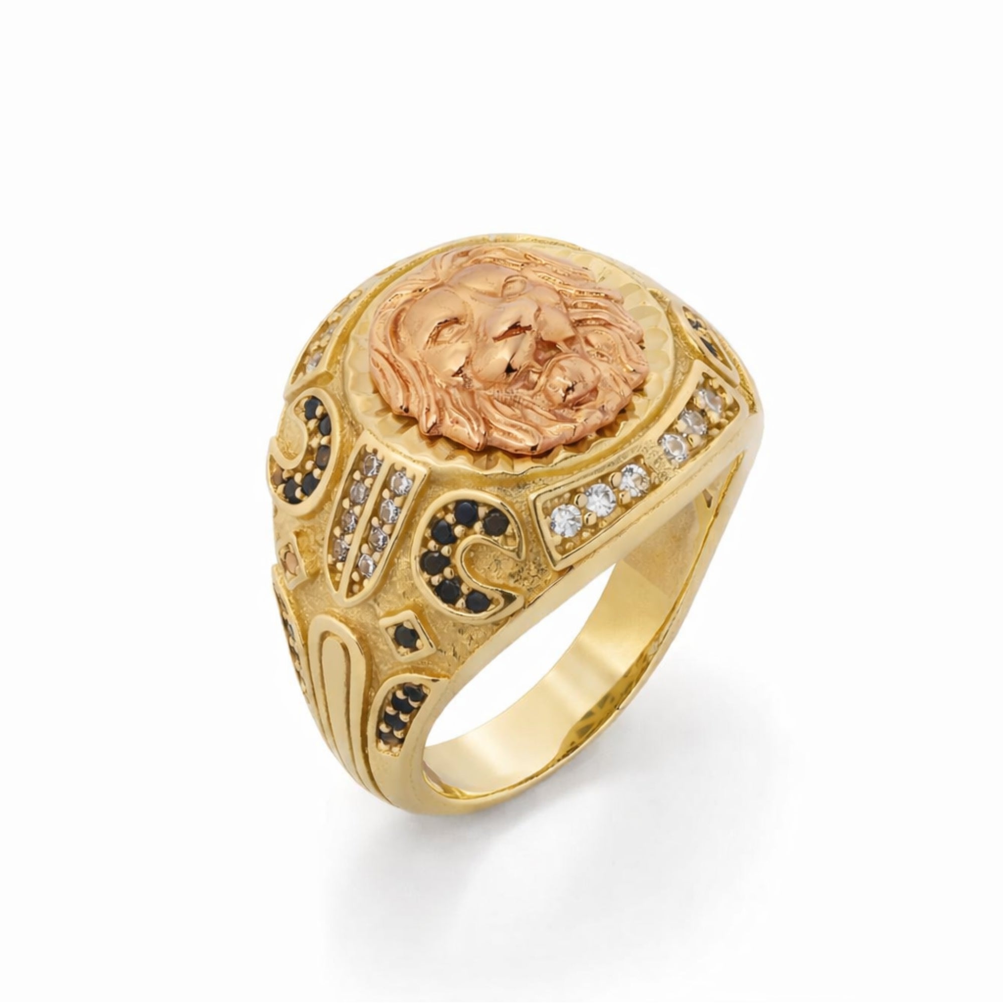 14K Two Tones Lion Men’s Ring