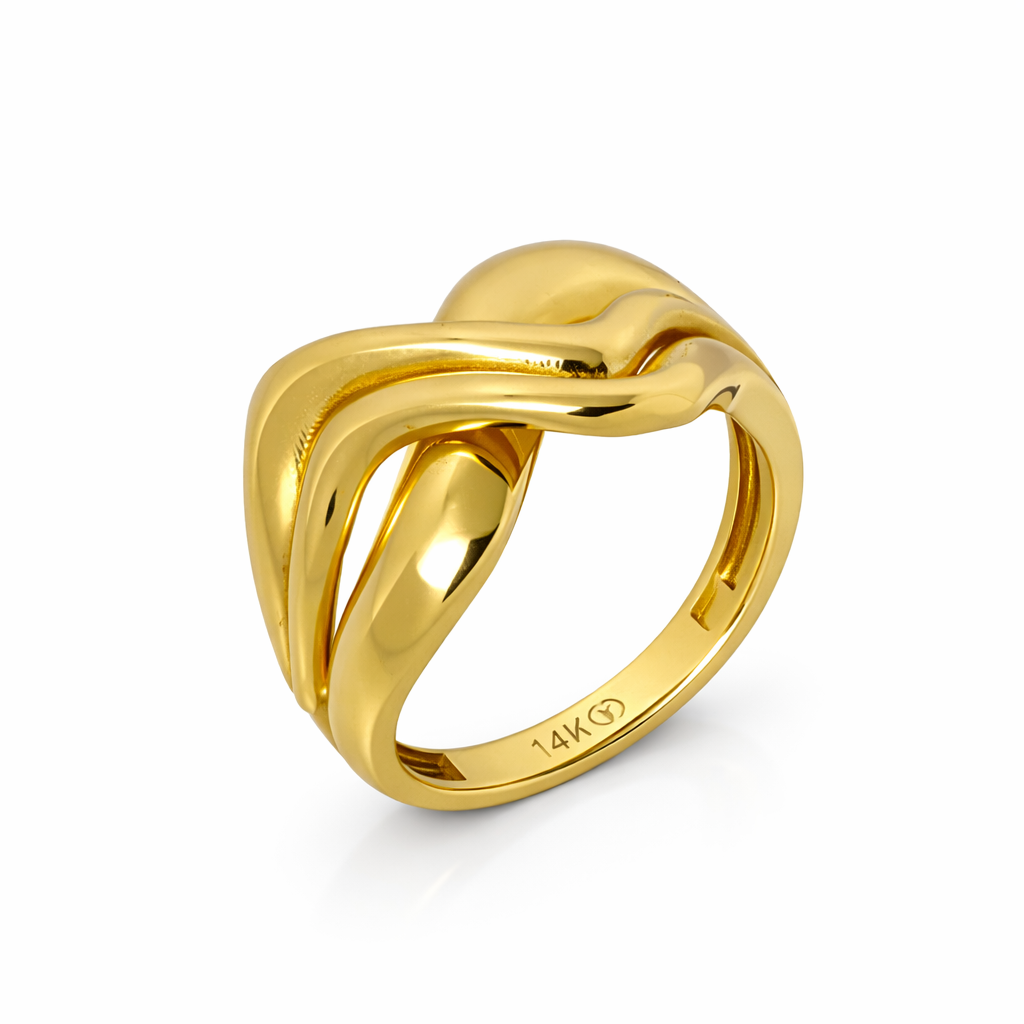 14K Yellow Gold Crossover Women’s Ring