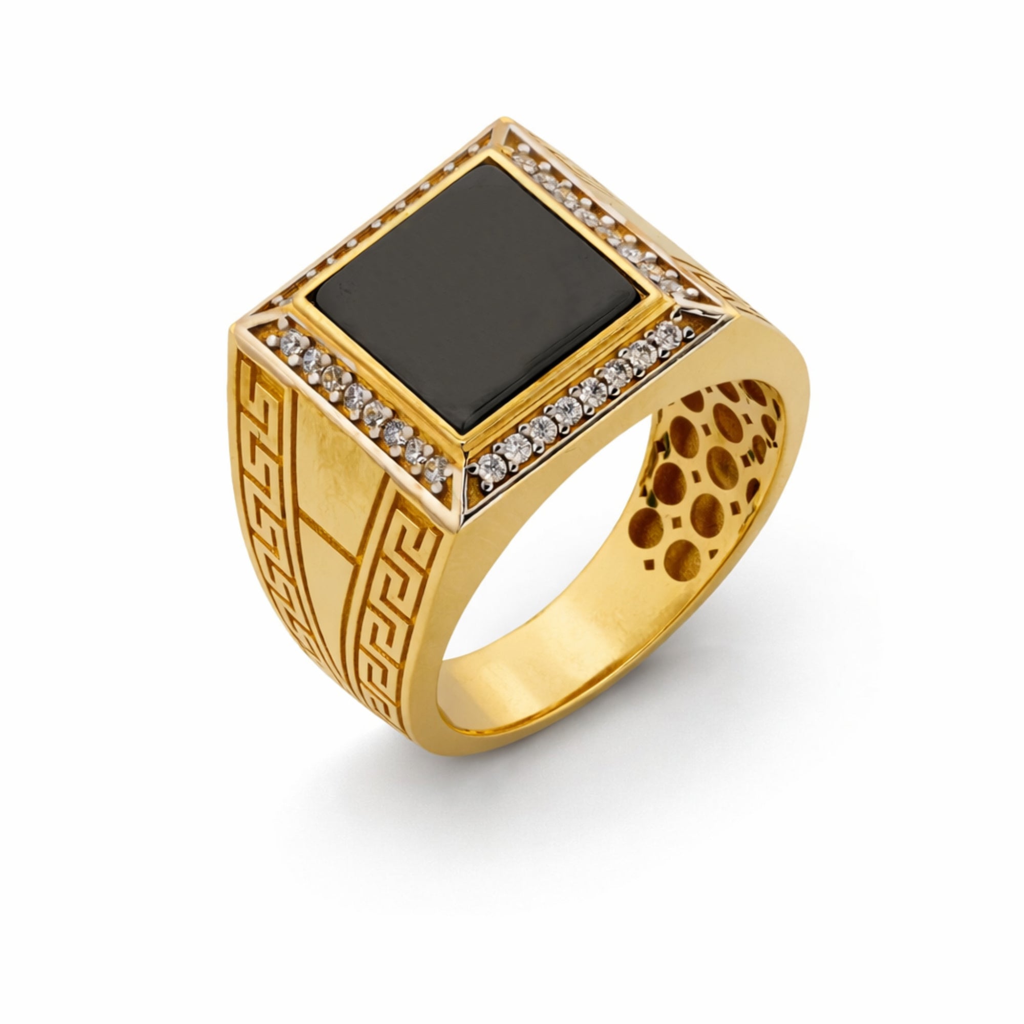 10KT Yellow Gold Men’s Ring with Onyx