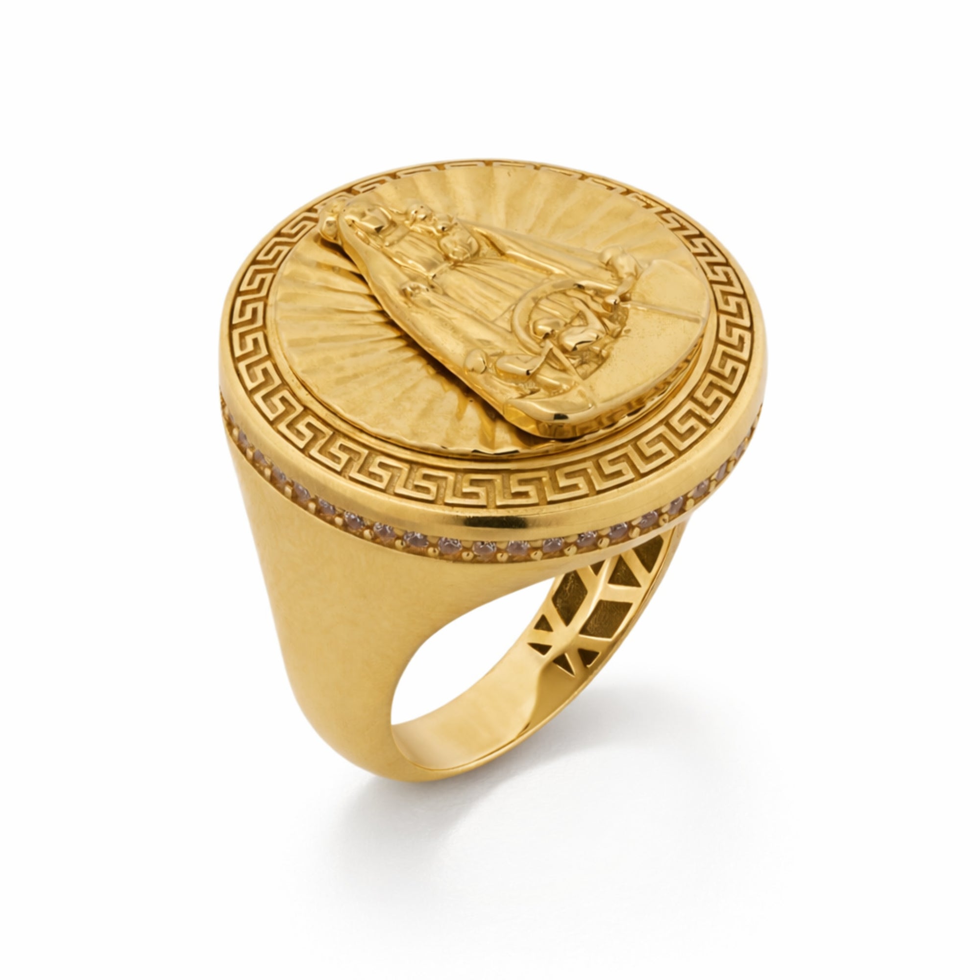14K Yellow Gold Virgen de la Caridad Men’s Ring