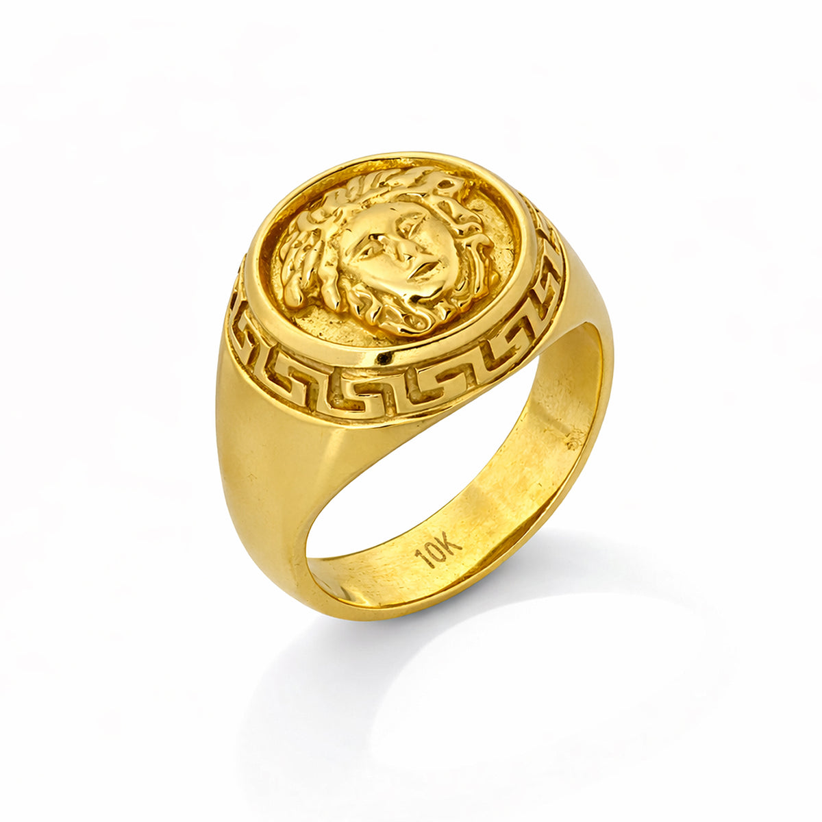 10K Yellow Gold Medusa Head Medallion Ring