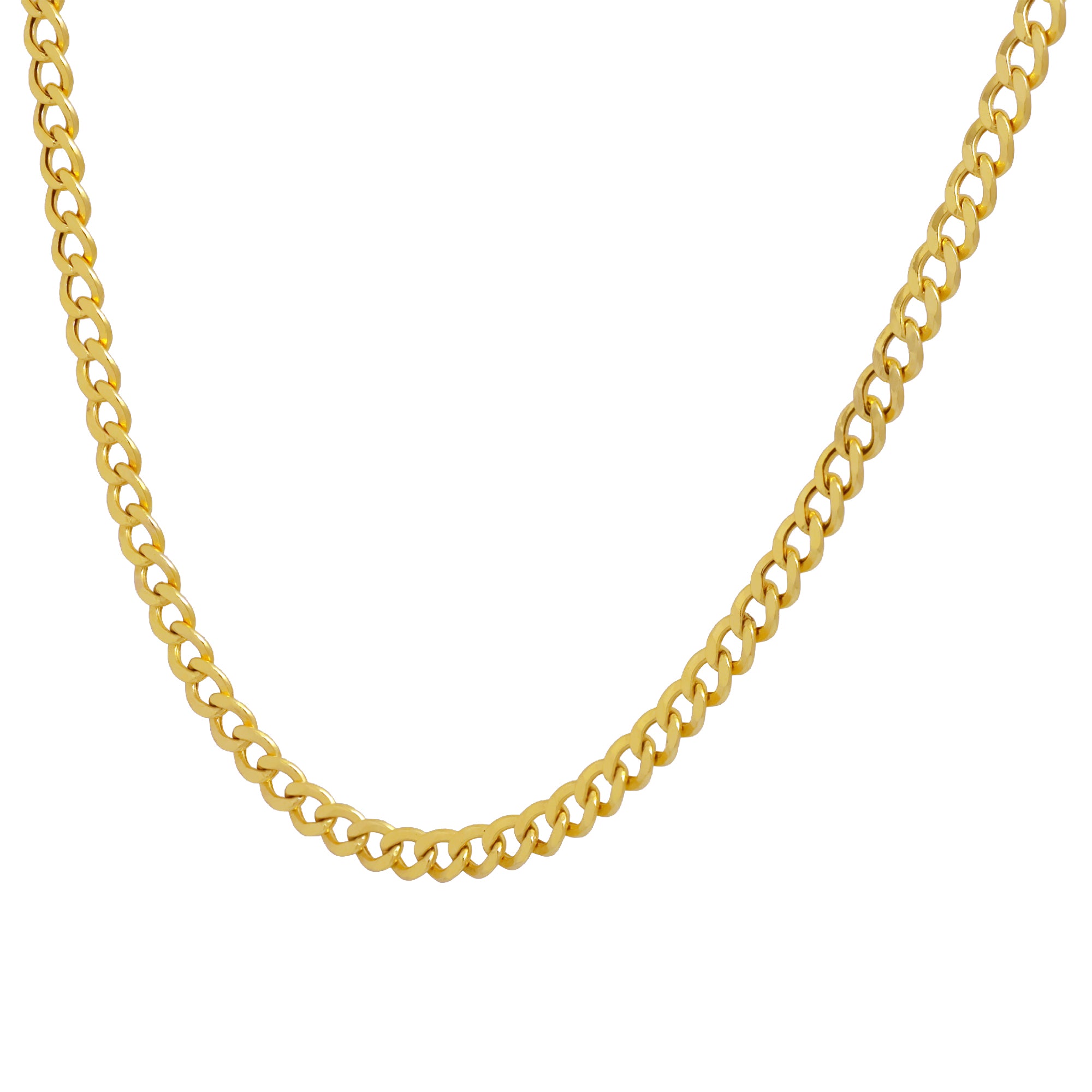 10K Yellow Gold Curve Link Chain - 24' x 5mm