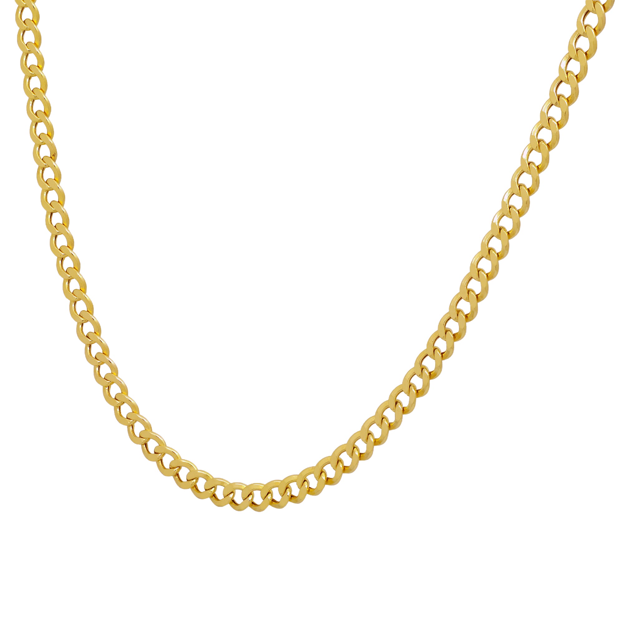10K Yellow Gold Curve Link Chain – 24' x 5mm