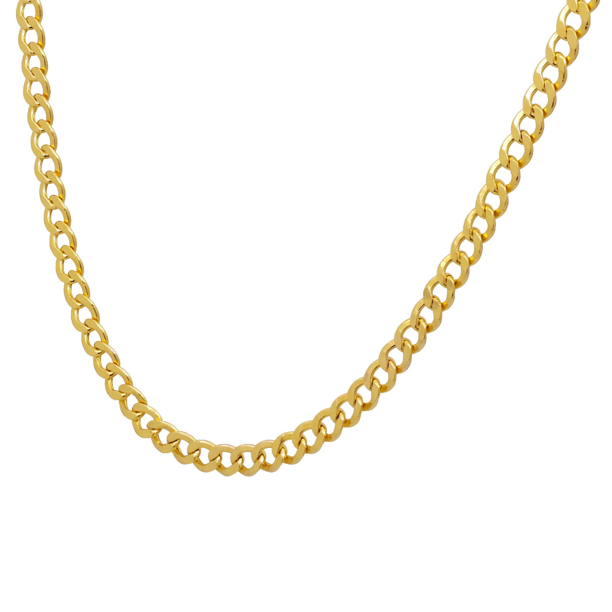 10K Yellow Gold Curve Link Chain – 24' x 6.3mm