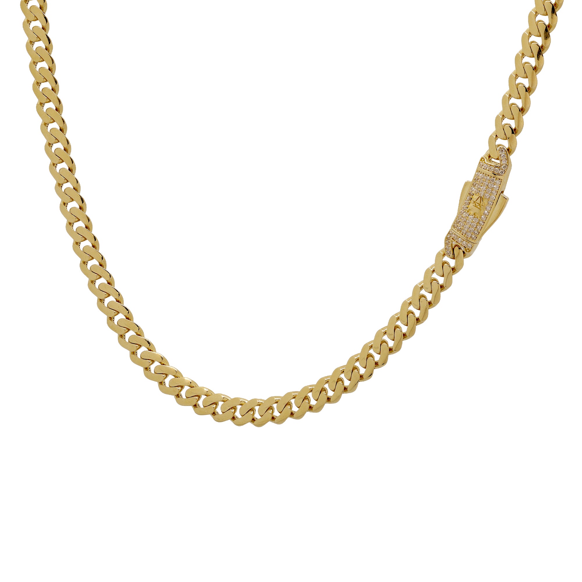 10K Yellow Gold Monaco Style Link Chain