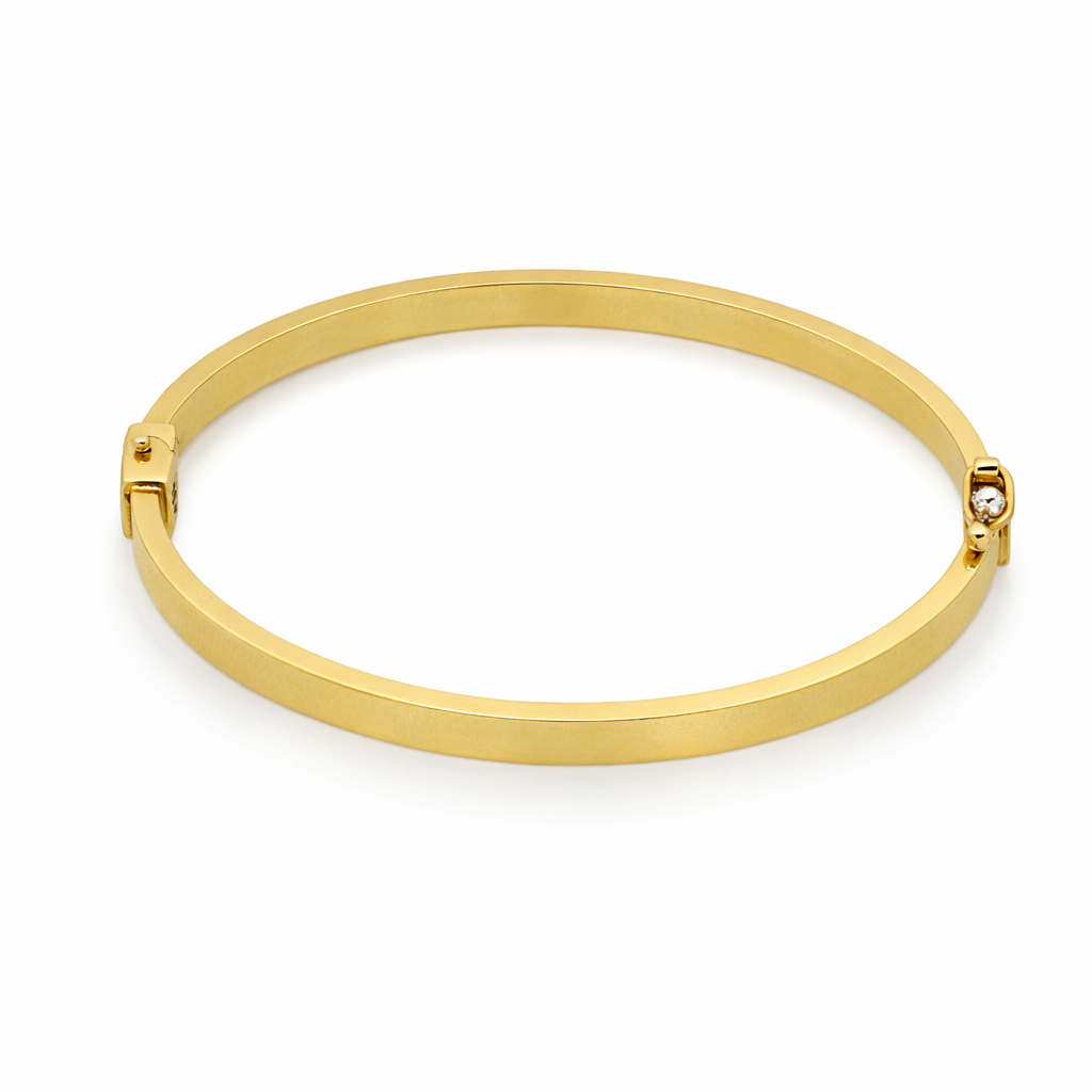 10K Yellow Gold Flat Bangle Bracelet