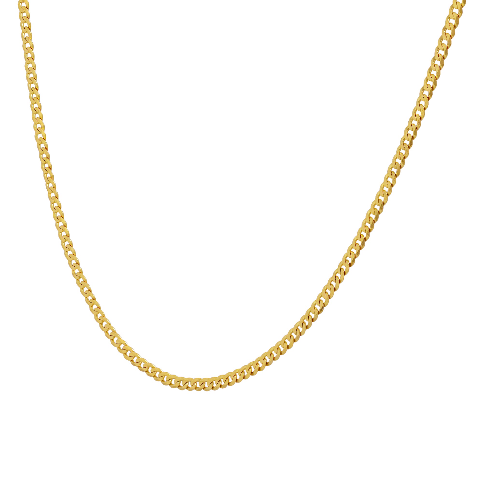 Yellow Gold Curve Link Chain – 24 x 3mm
