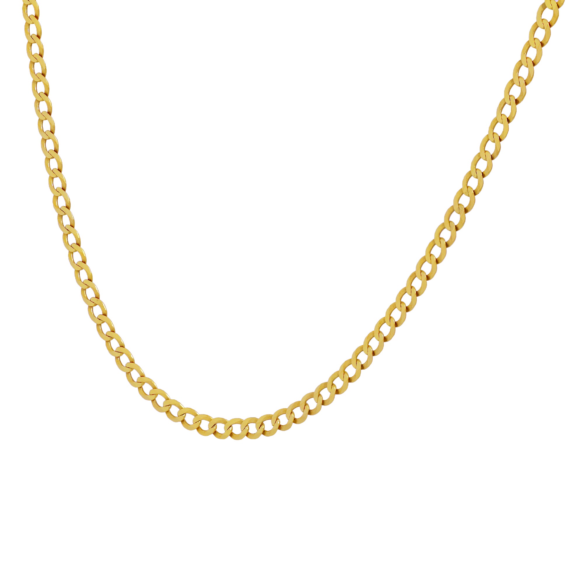 14K Yellow Gold Curve Link Chain – 24' x 4mm