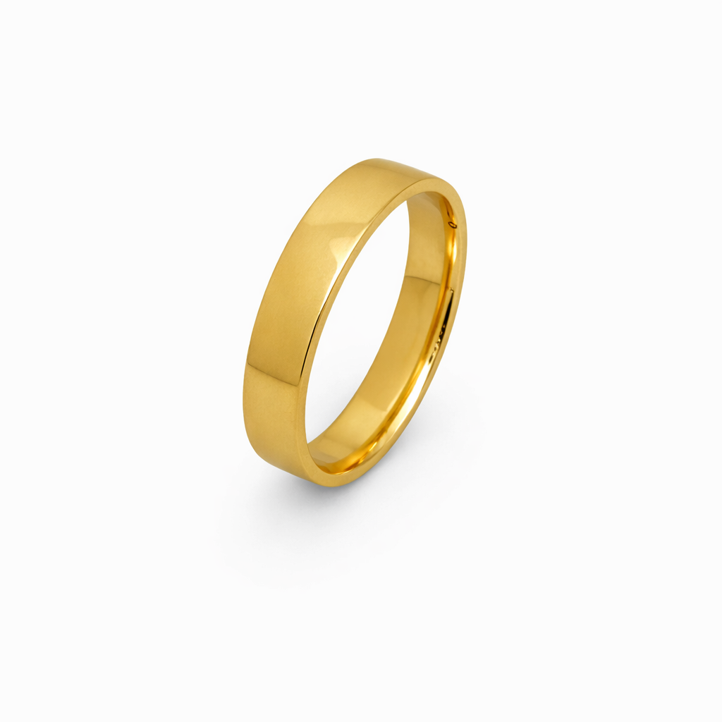14K Yellow Gold Flat Polished Wedding Band