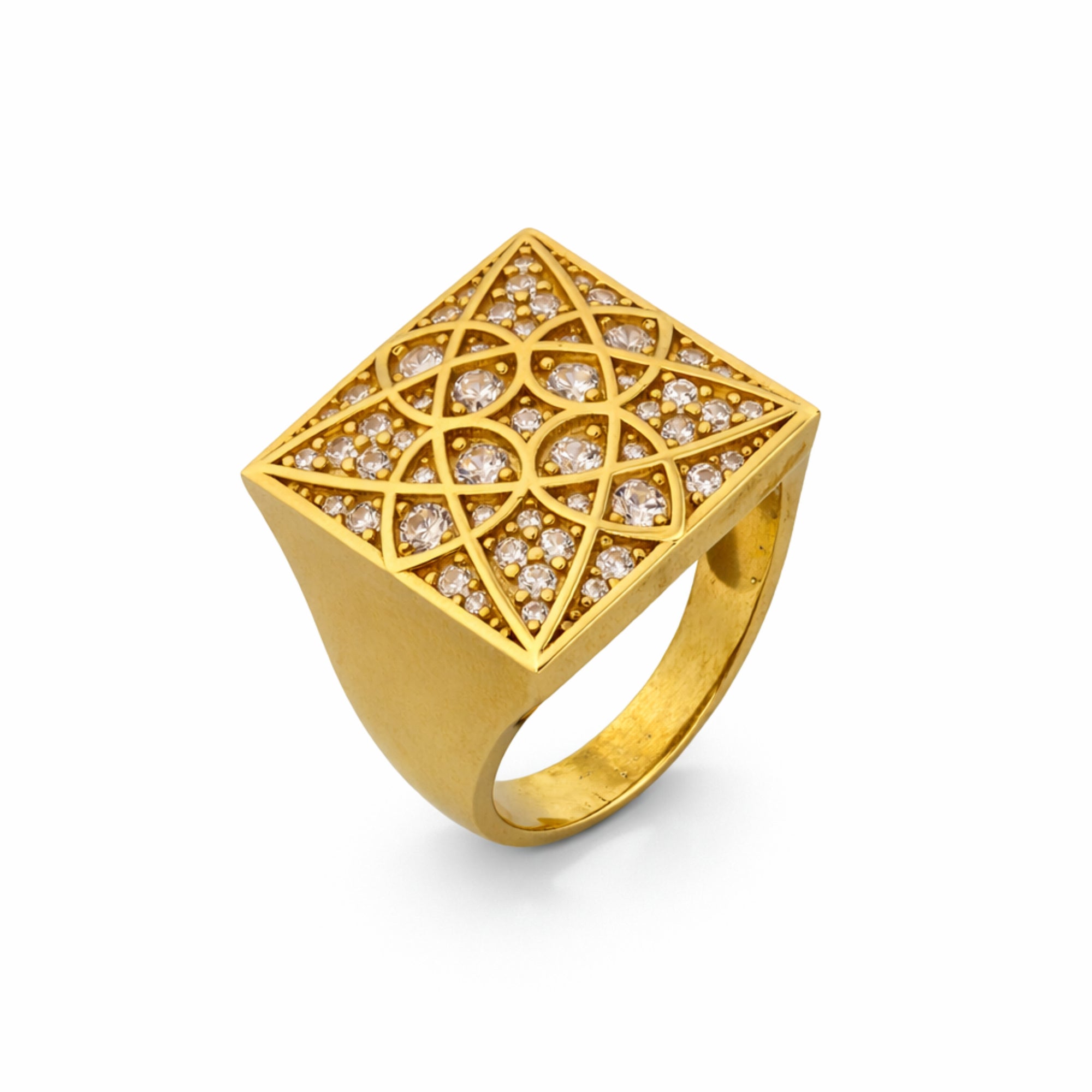 10K Yellow Gold Geometric Men’s Ring