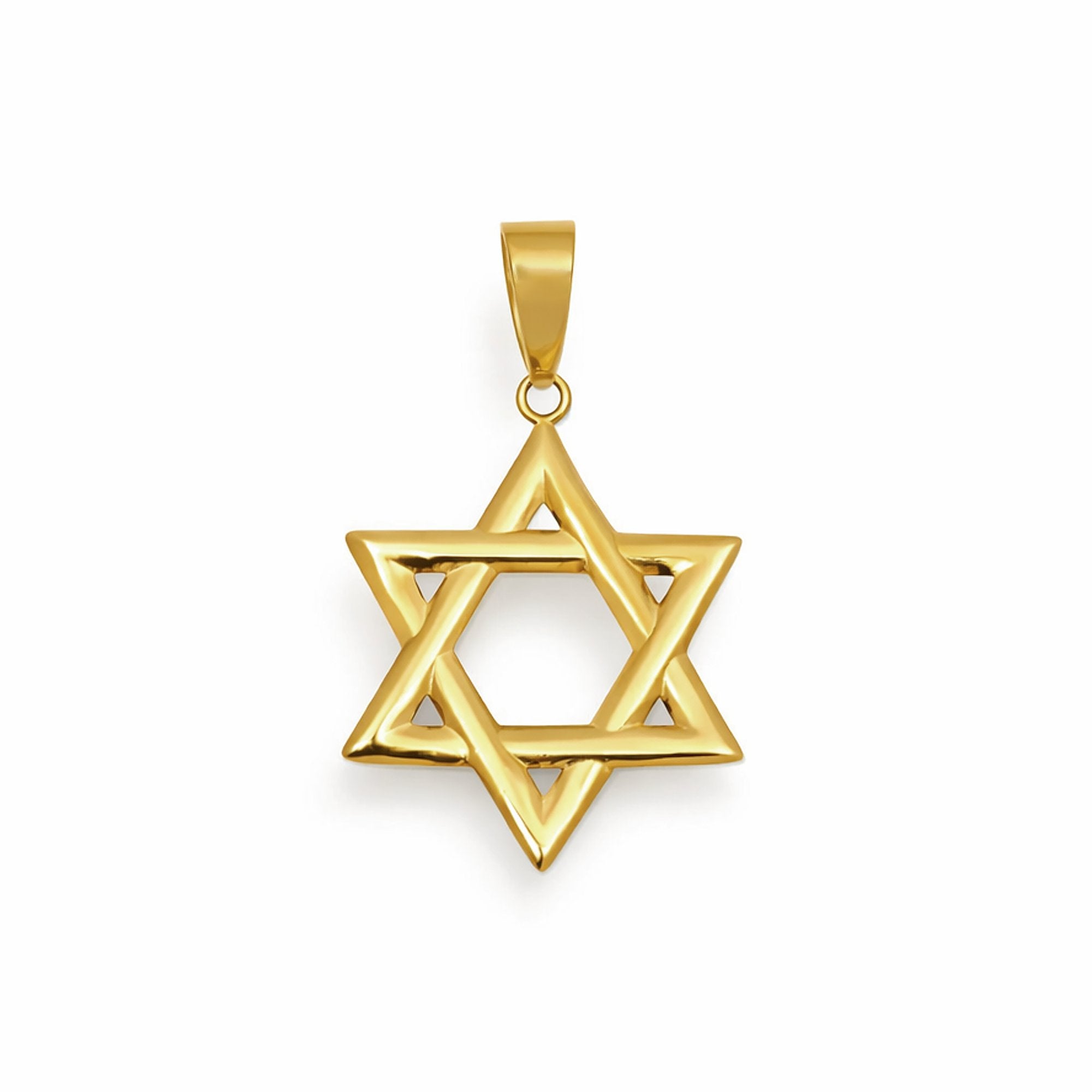 18K Yellow Gold Star of David Pendant - 2.1g