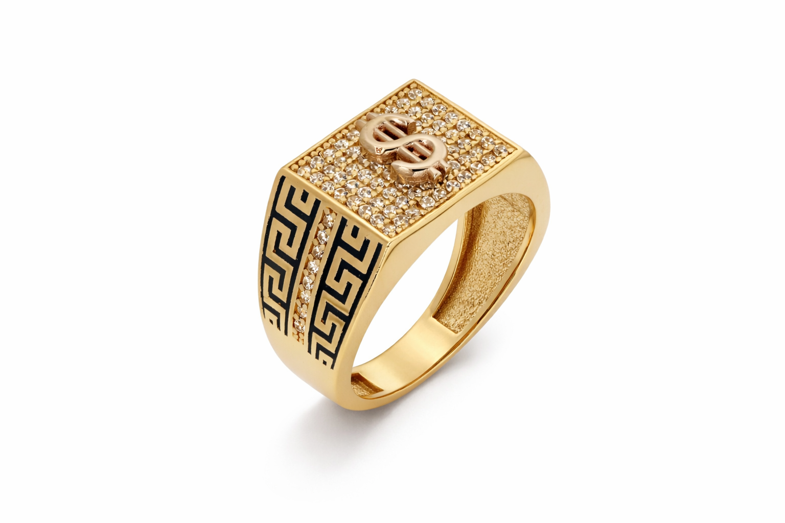 14Kt Yellow Gold Dollar Sign Men’s Ring