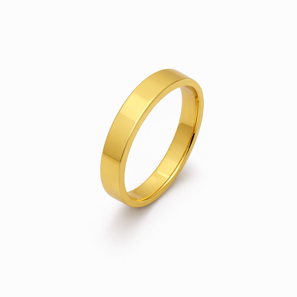 14K Yellow Gold Plain Polished Comfort Fit Wedding Band