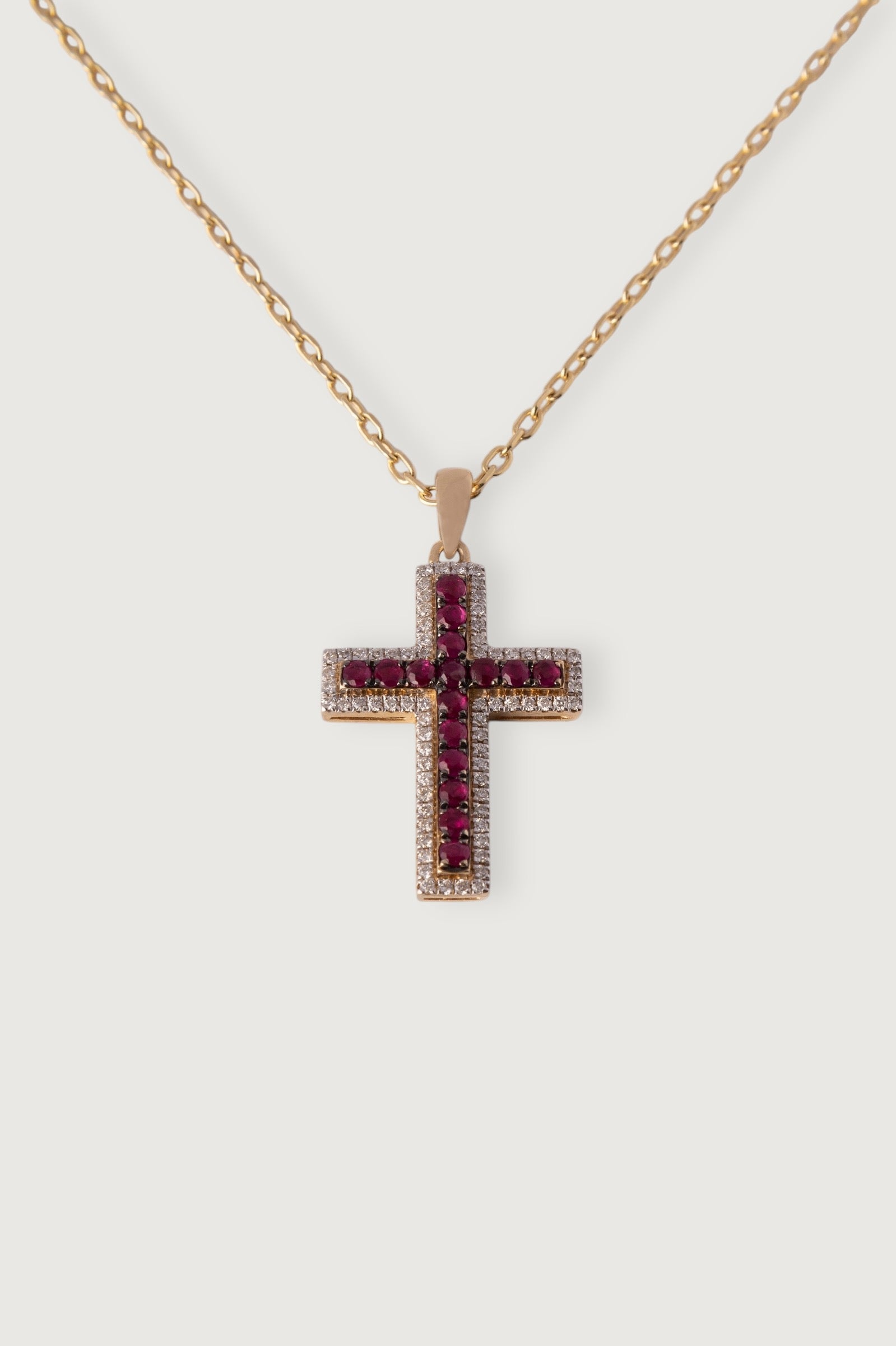 RED GLITTER CROSS PENDANT