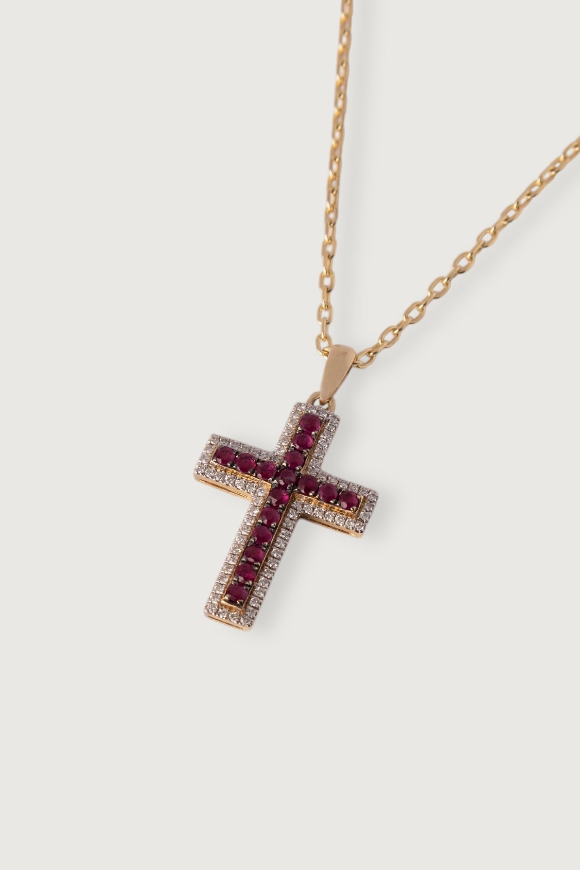 RED GLITTER CROSS PENDANT