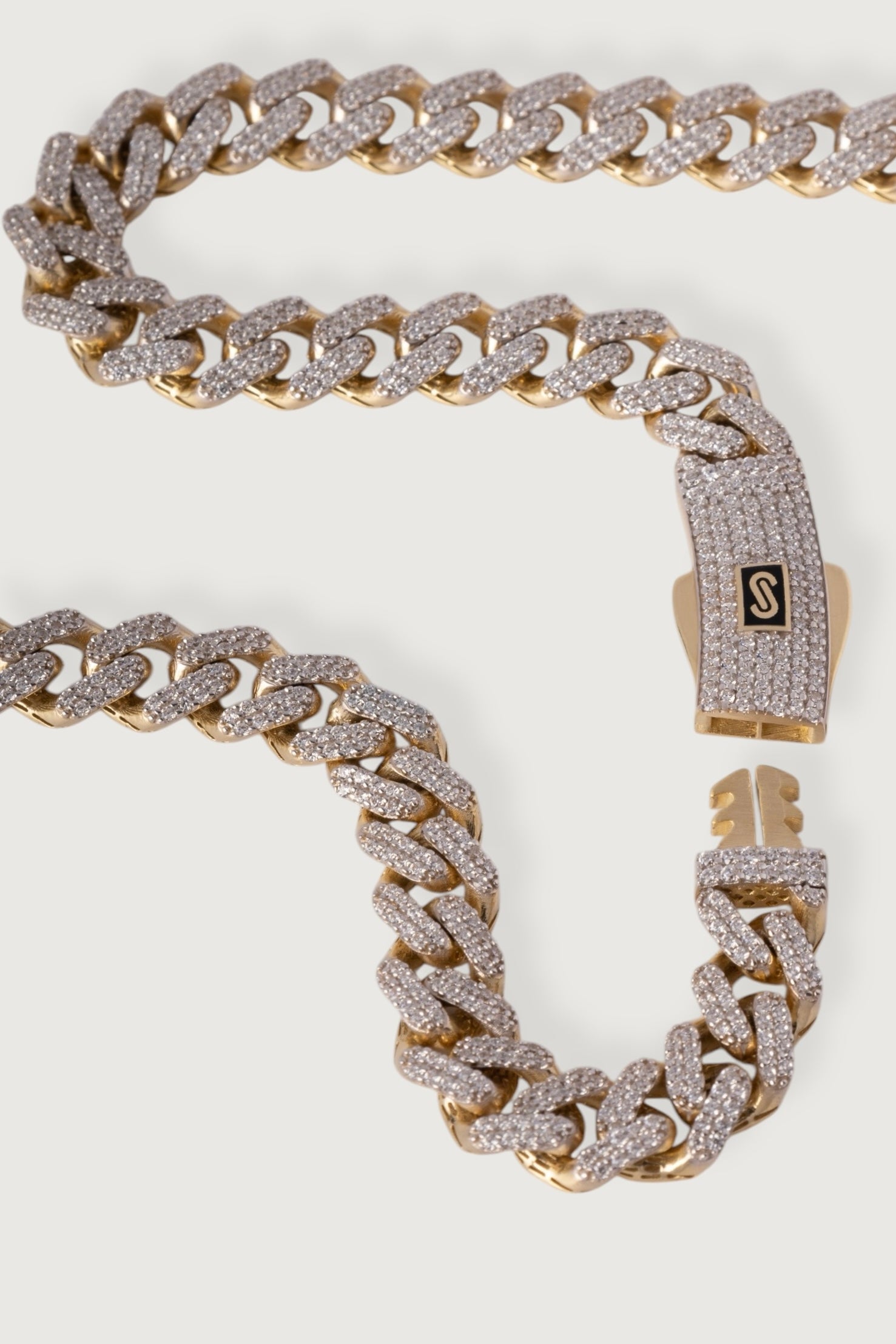 8mm Monaco Cuban Link Chain - Fully Iced Out