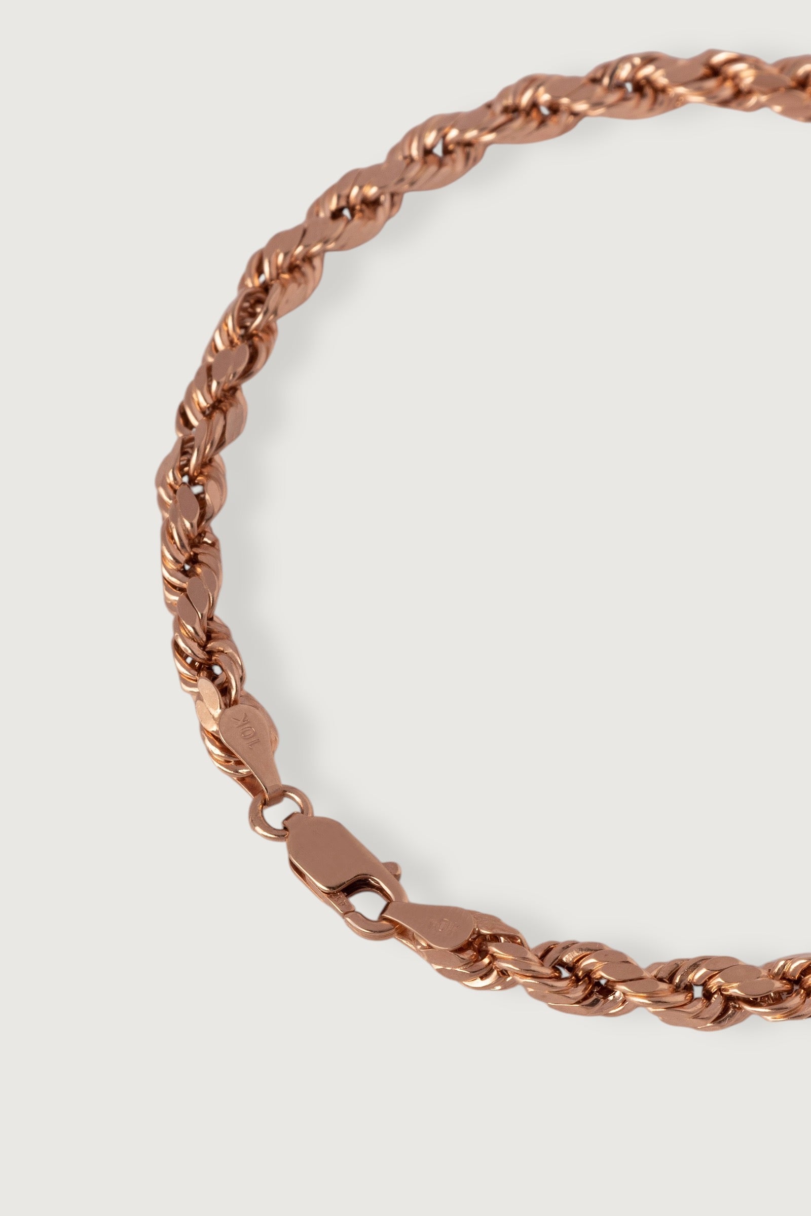 4MM PINK GOLD ROPE CHAIN - 24"