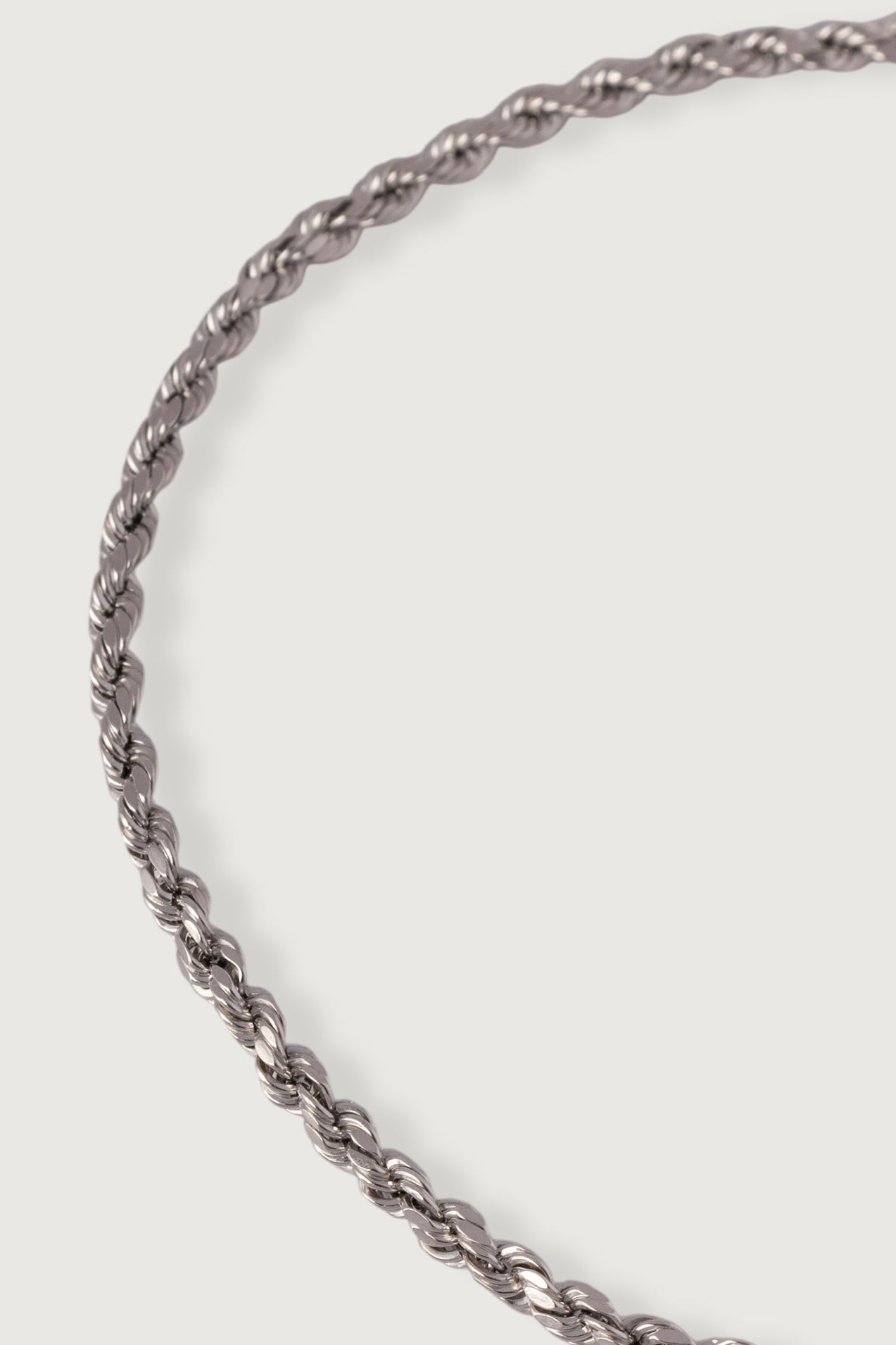 2mm White Gold Rope Chain - 24"