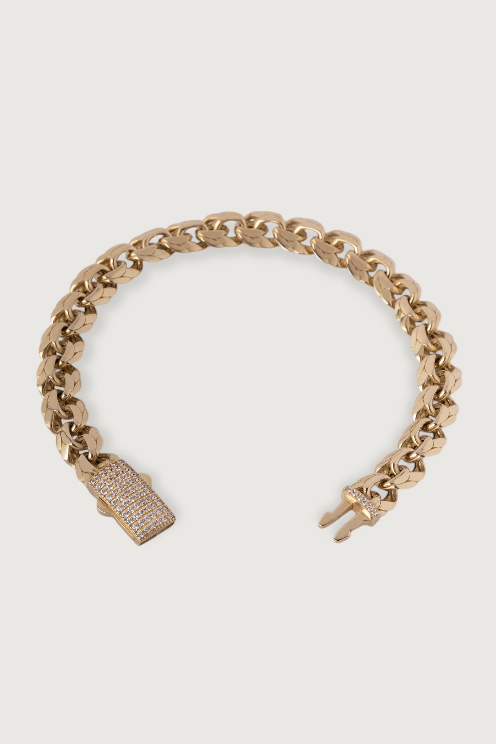 Chinese Link Bracelet with Pavé Clasp