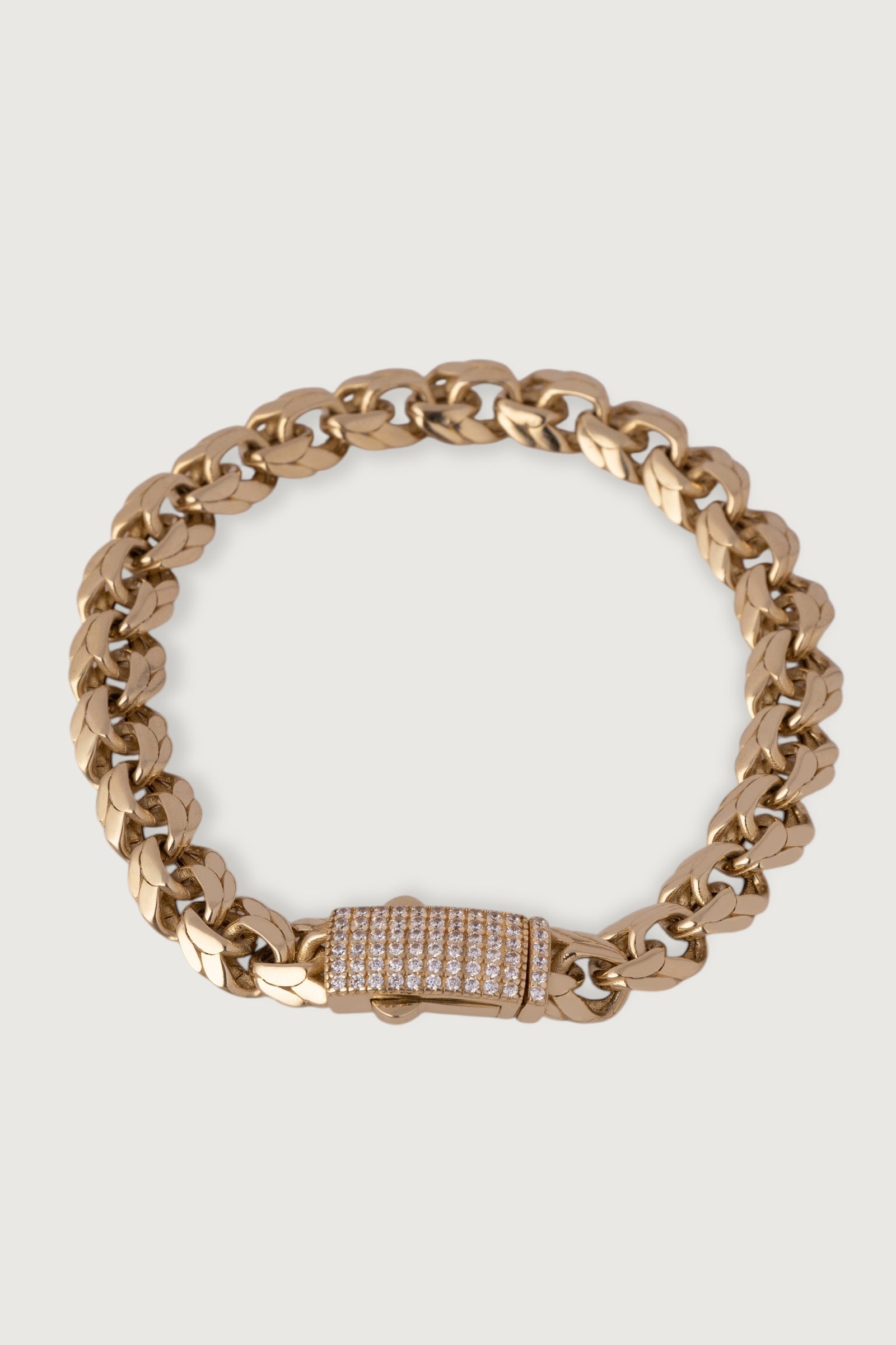 Chinese Link Bracelet with Pavé Clasp