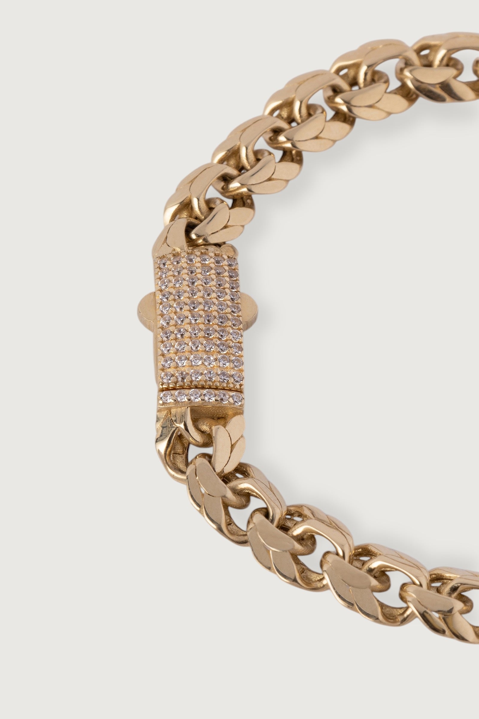 Chinese Link Bracelet with Pavé Clasp