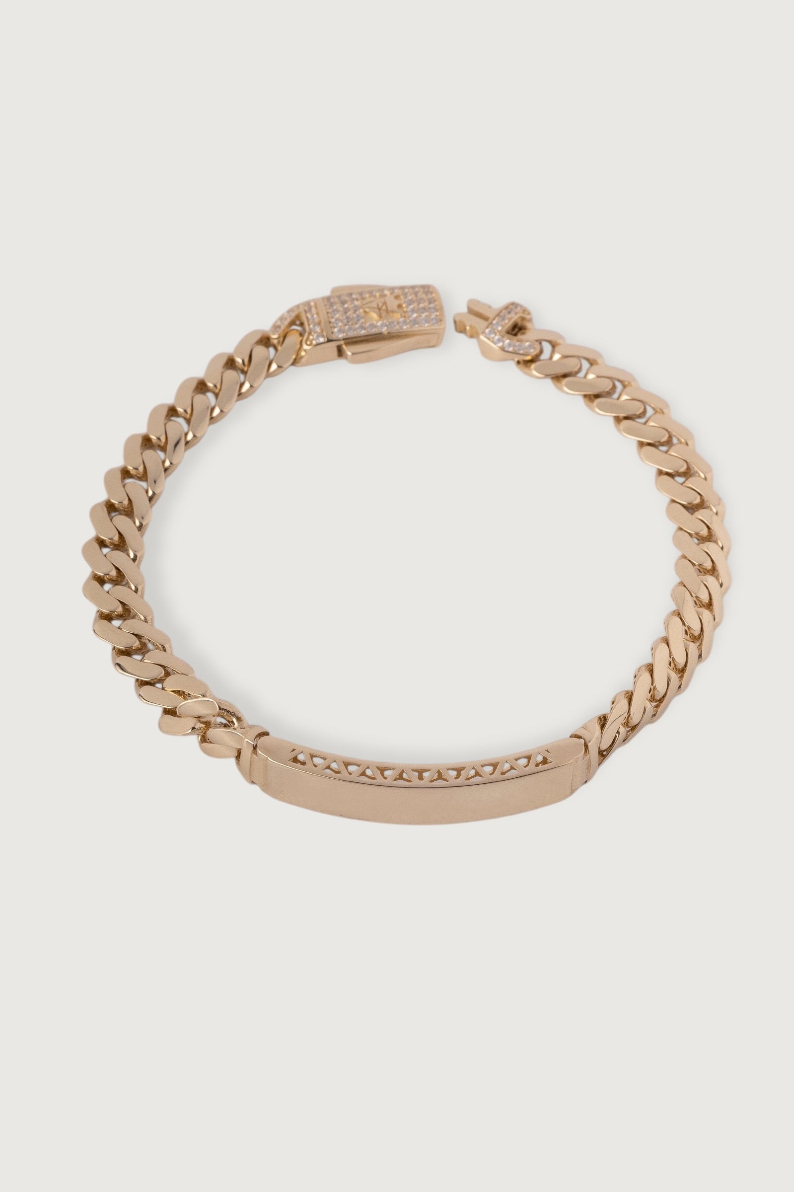 7mm Custom Plate Signature Clasp Cuban Bracelet - 8"