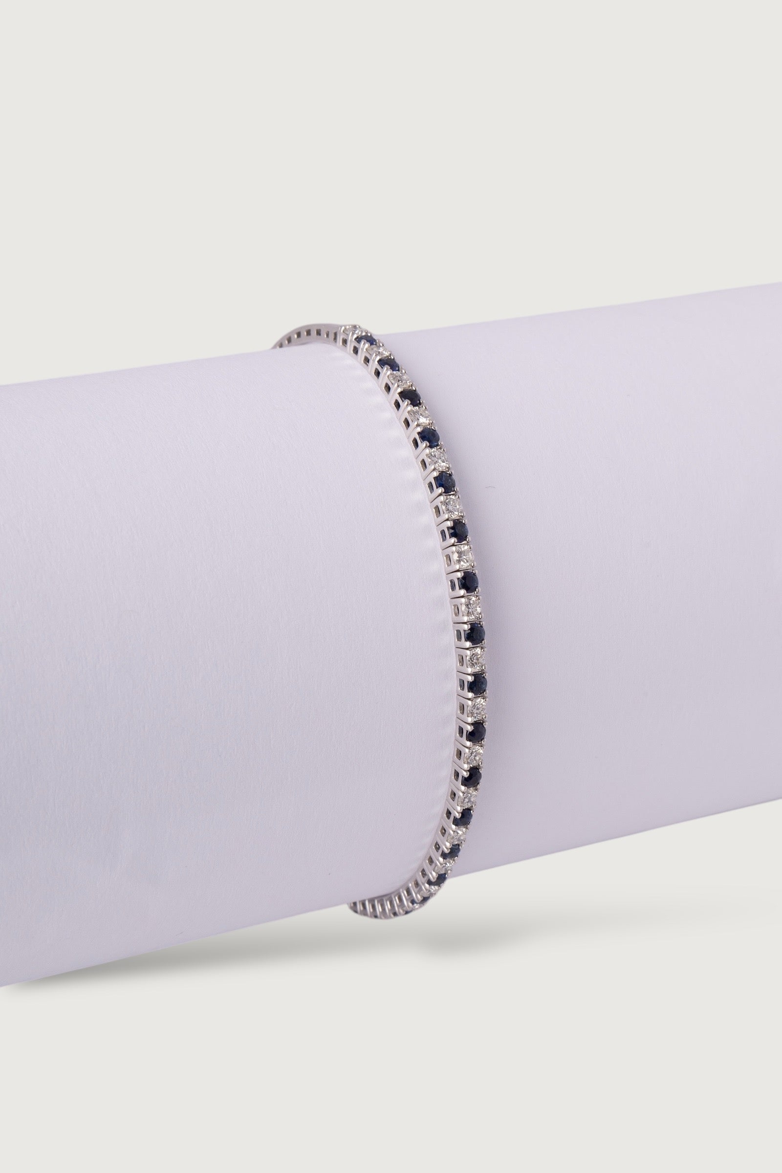 SAPPHIRE AND DIAMOND TENNIS BRACELET