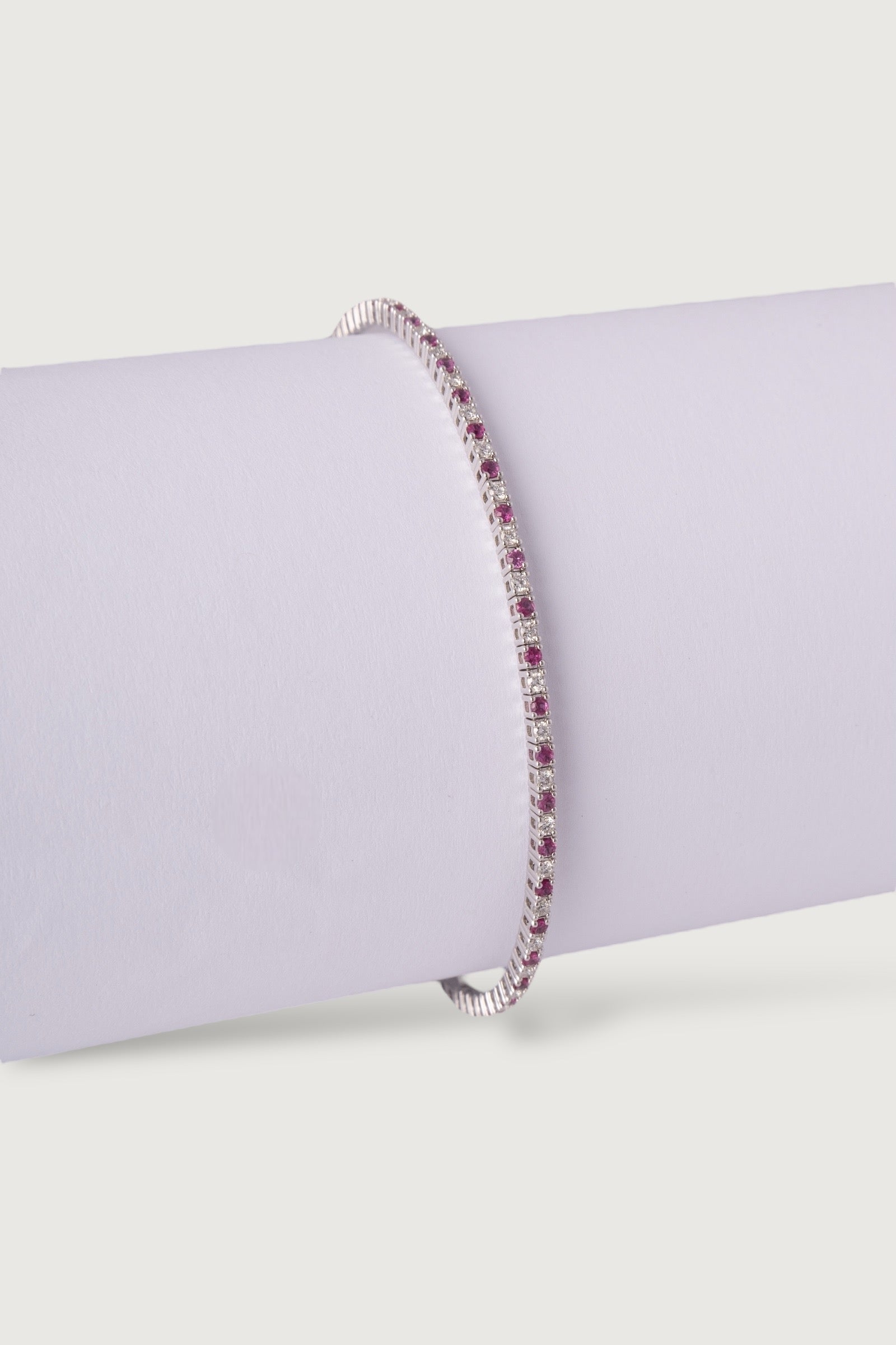 DIAMOND AND RUBY TENNIS BRACELET