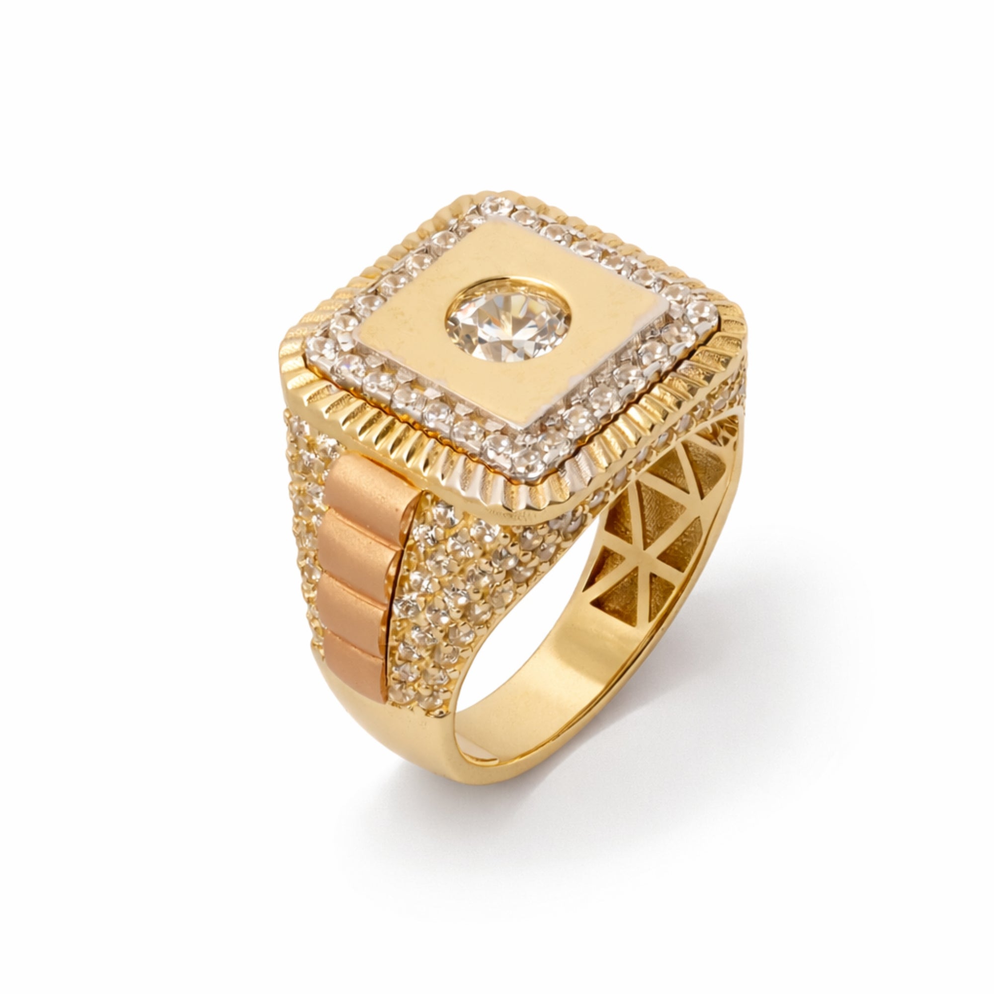 10K Yellow Gold Square Design Men’s Ring