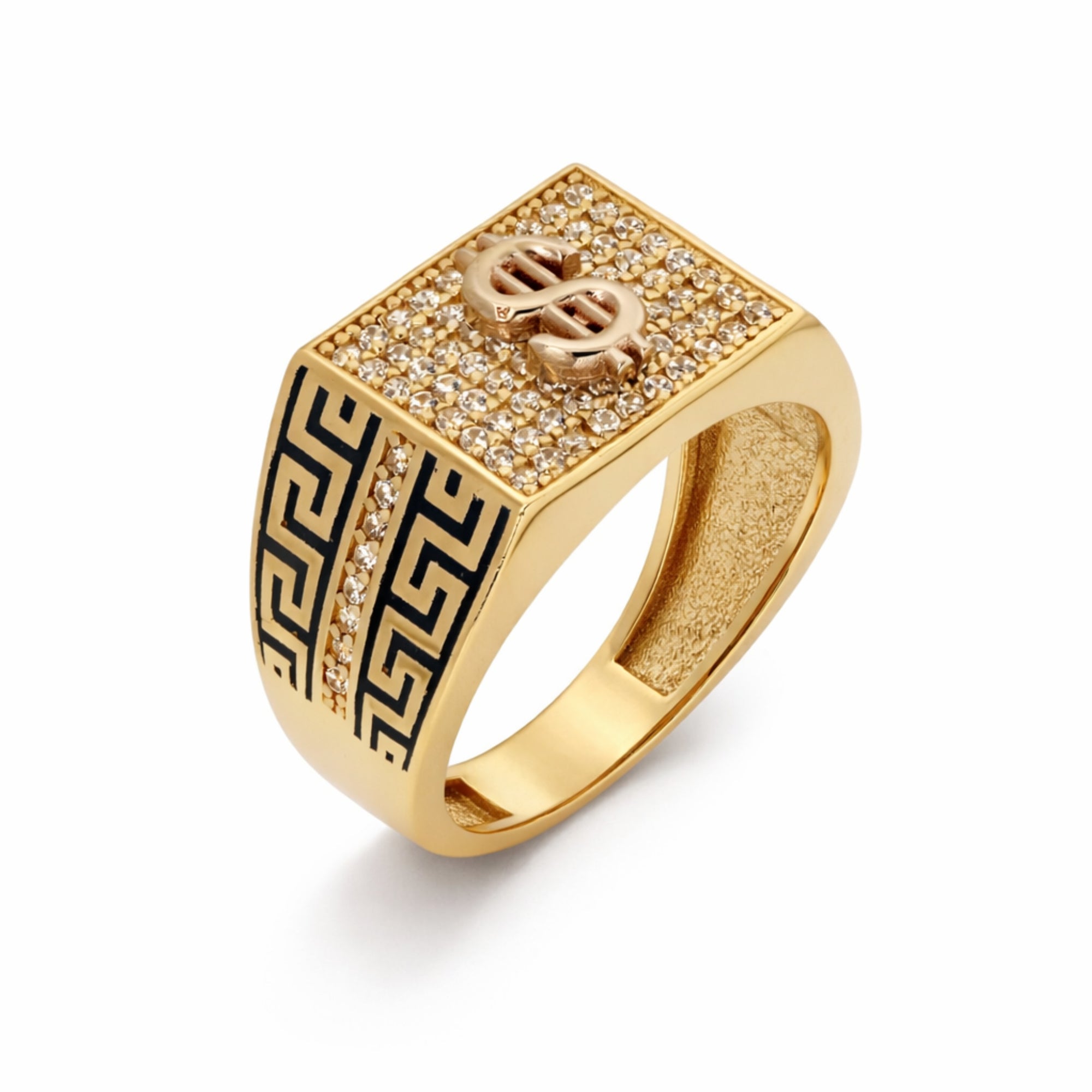 14Kt Yellow Gold Dollar Sign Men’s Ring