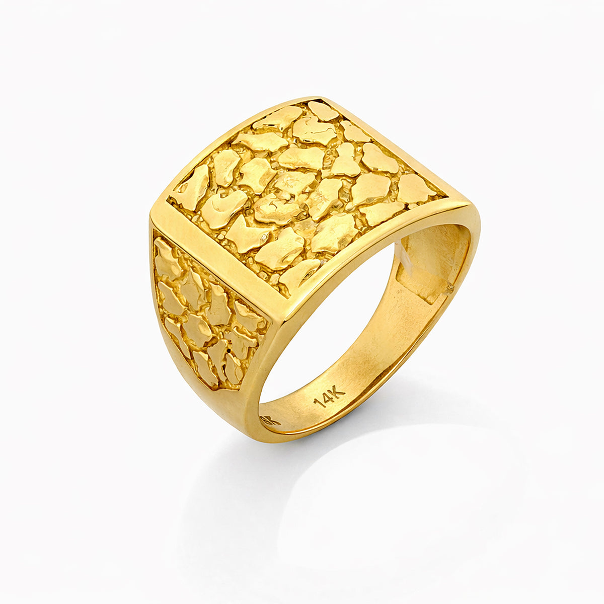 10K Yellow Gold Nugget Band Ring