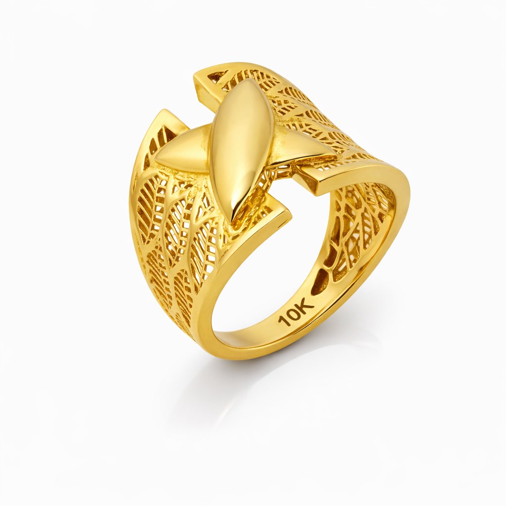 10K Yellow Gold Openwork Star | Opulenzza Jewelry Miami