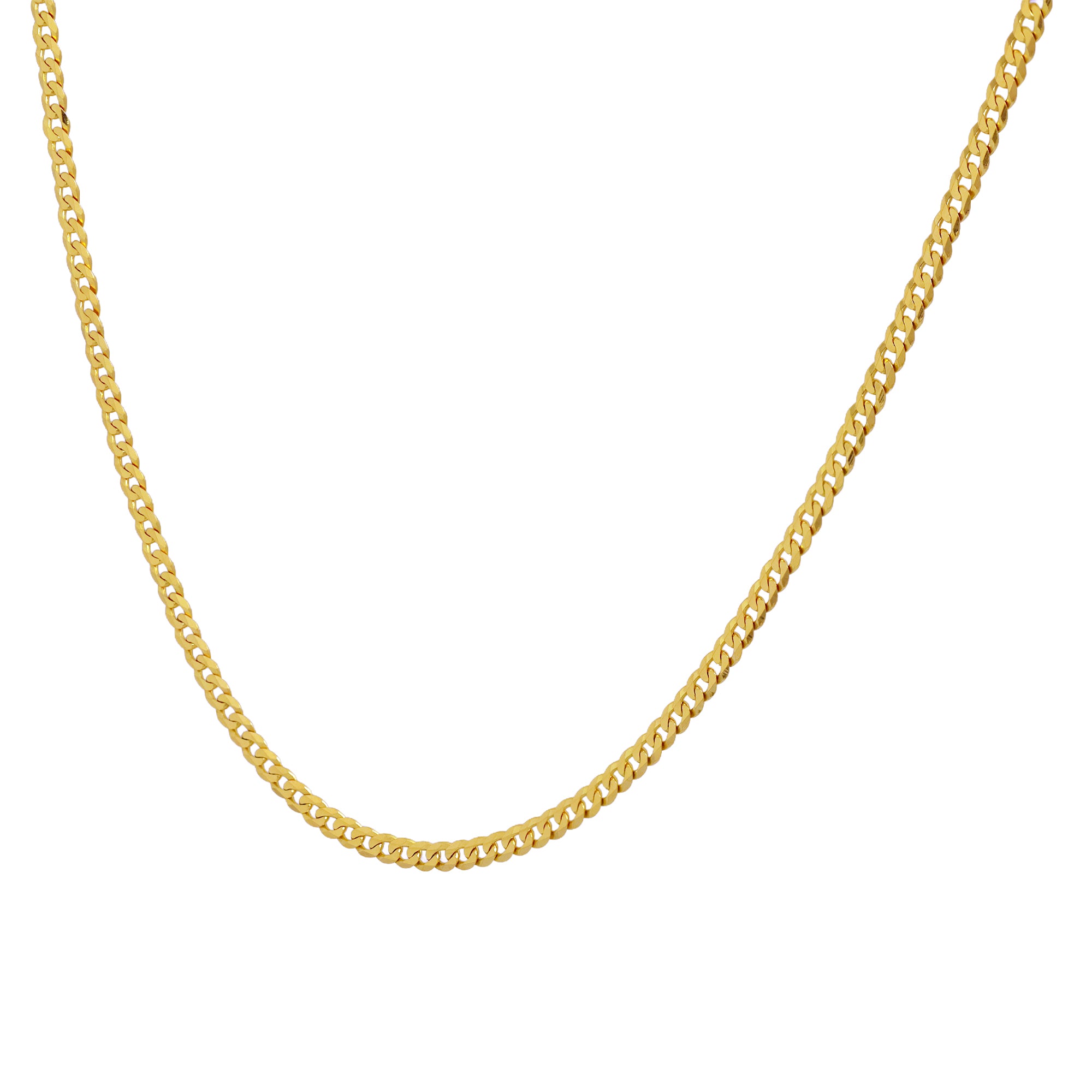 14K Yellow Gold Curve Link Chain – 24' x 3mm
