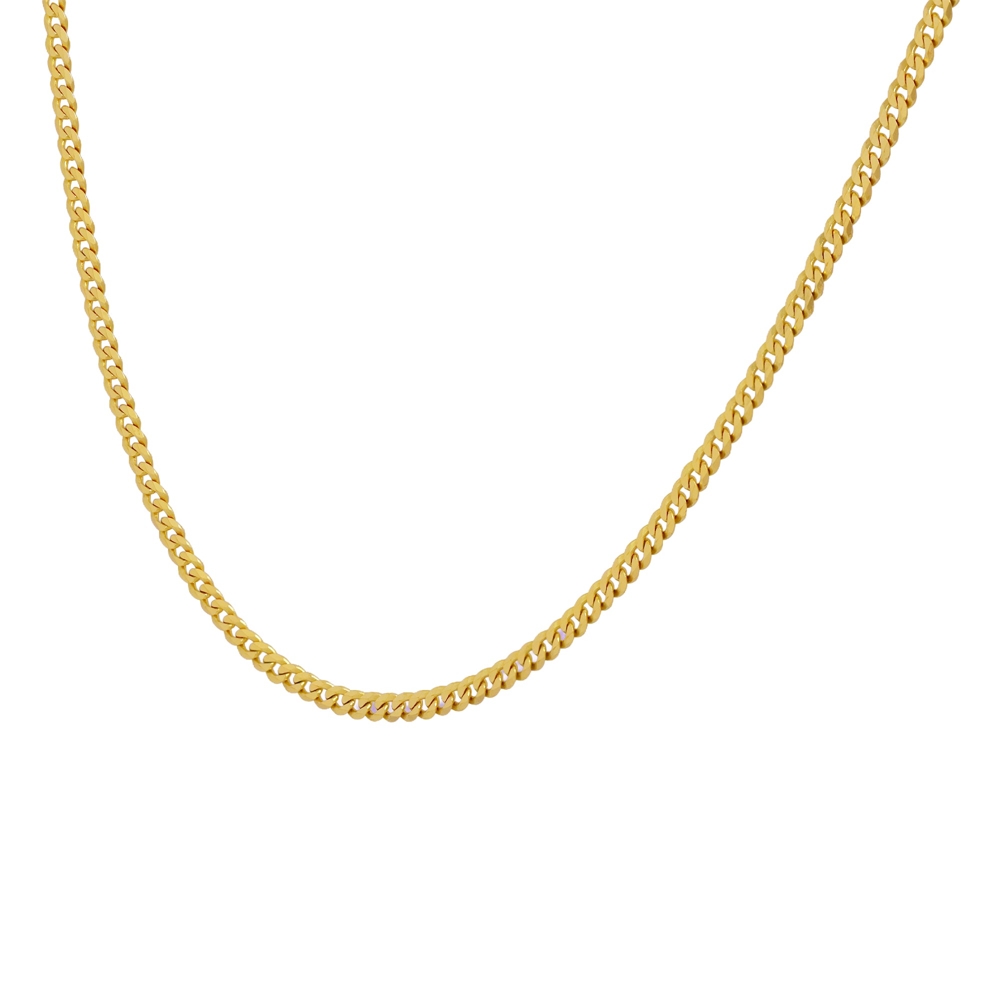 14K Yellow Gold Curve Link Chain – 24' x 3mm