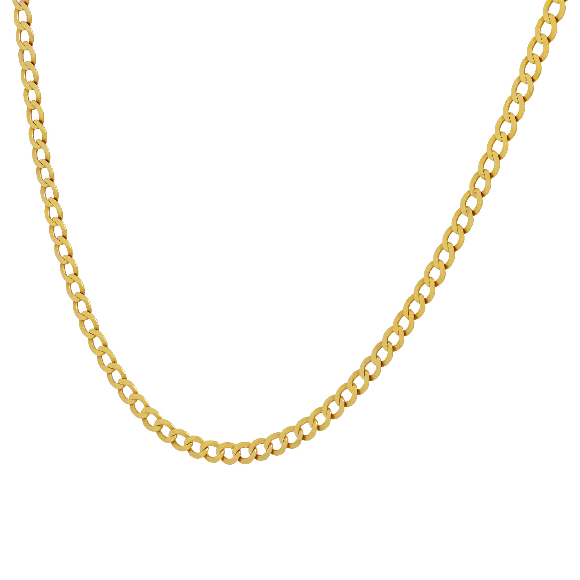 14K Yellow Gold Curve Link Chain – 24' x 4mm