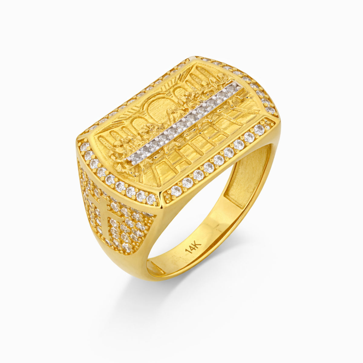 14K Yellow Gold Last Supper Religious Ring