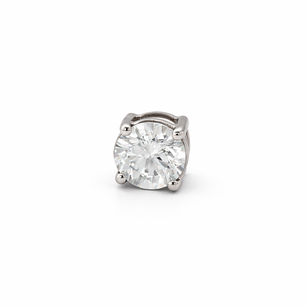 14K Yellow Gold Round Solitaire Diamond Stud Earrings