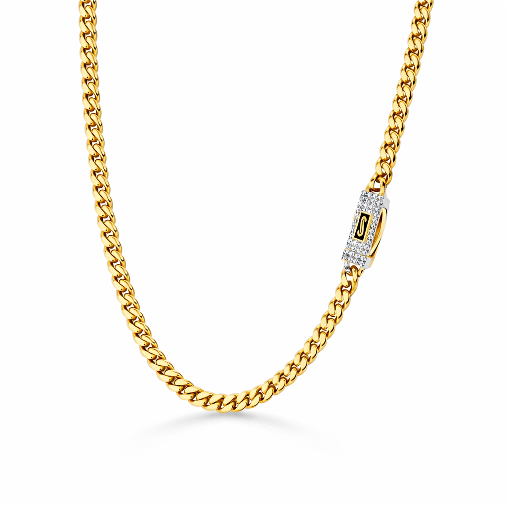 14K Yellow Gold Monaco Chain with CZ Clasp