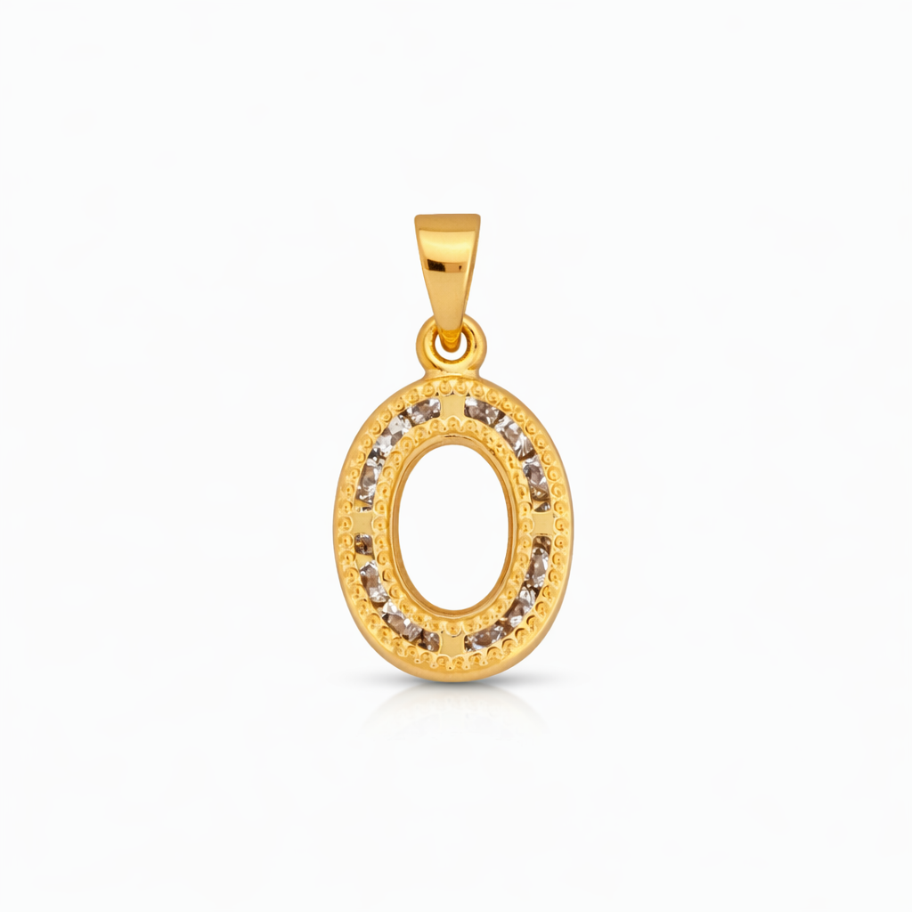 14K Yellow Gold “O” Initial Pendant
